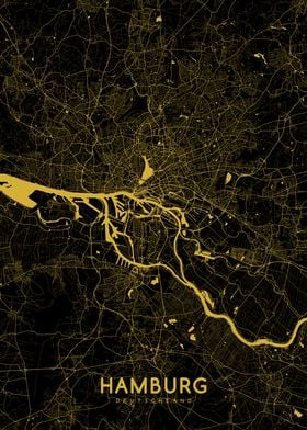 Hamburg map gold