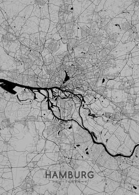 Hamburg map BW