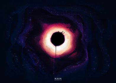 Black Hole M87 Watercolor 