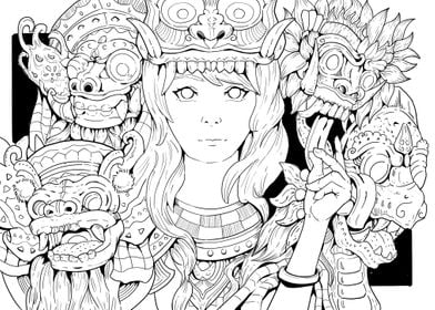 Bali Line Art