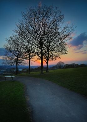 Sunset at Ravenhill park