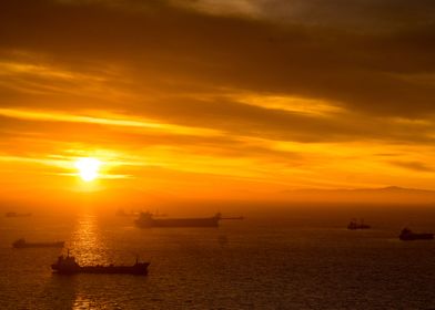 Ships in Sunrise