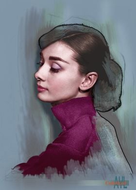 Audrey Hepburn colorized