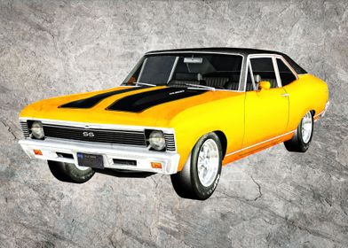 1968 Yellow Muscle Car