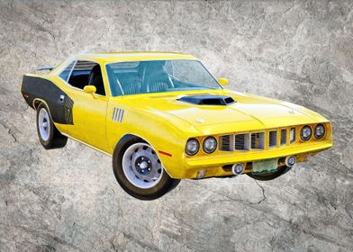 71 Yellow Muscle Car