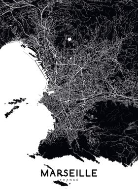 Marseille map black