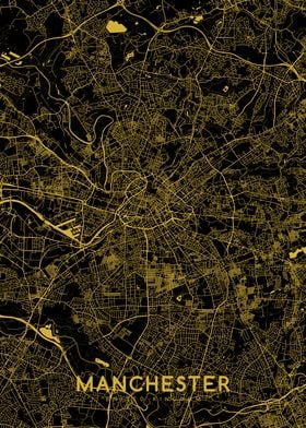 Manchester map gold