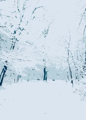 Snowy forest in Normafa