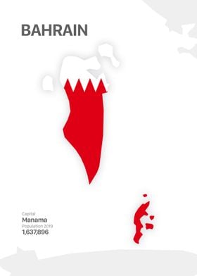 BAHRAIN MAP FLAG