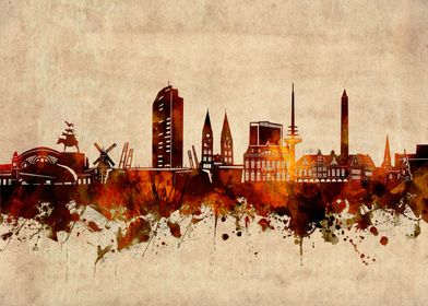 bremen skyline grunge