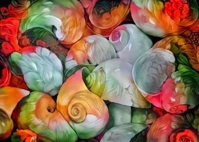 Seashell colorful pattern