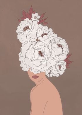 Woman with Peonies