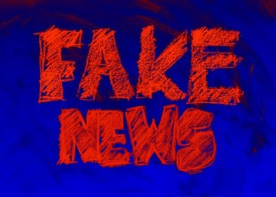 Fake News  blue red