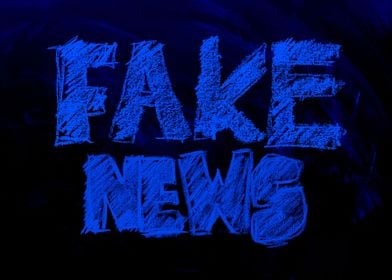 Fake News  blue black