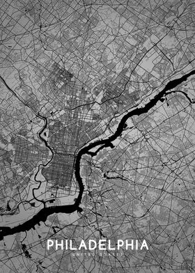 Philadelphia map BW