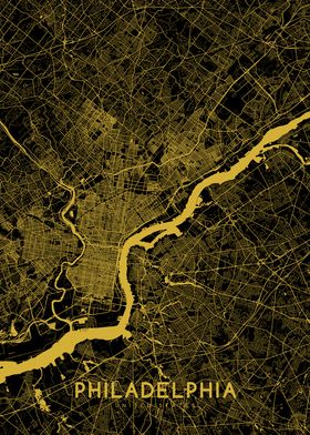 Philadelphia map gold