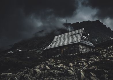 Moody mountain cabin
