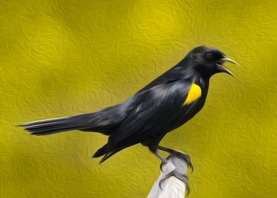 Oil painted bird