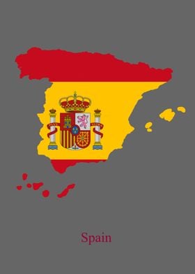 Spain Map Flag