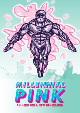 Millennial pink superhero