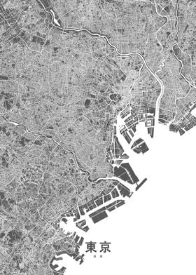 Tokyo map BW