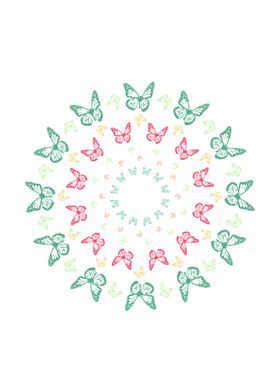 Vivid butterfly mandala