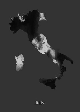 Italy Map Black  White