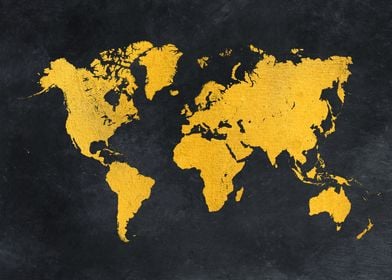 Gold world map