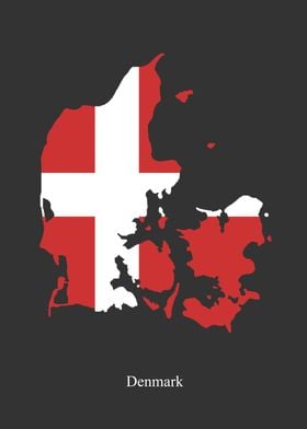 Denmark Map  Flag