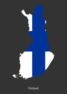 Finland Map Flag