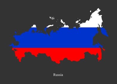 Russia Map Flag