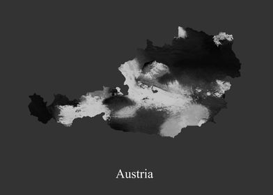 Austria map BW