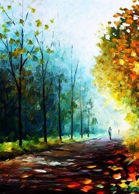 Nature painting oil forest