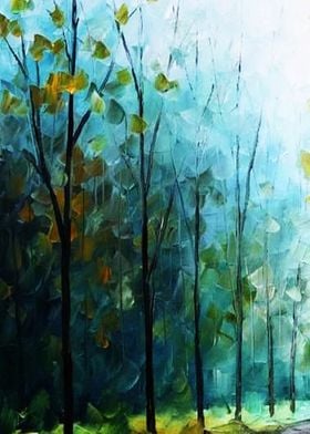 nature painting oil forest