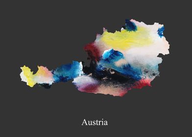 Austria map colourful
