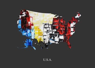 USA Map Colourful
