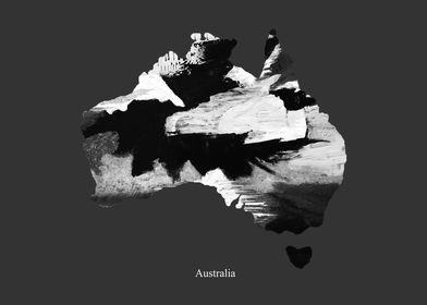 Australia Map Black  White