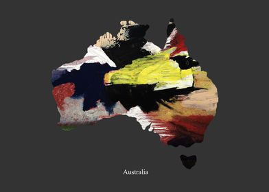 Australia Map Colourful