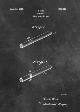 patent Weil Cigarette 1925
