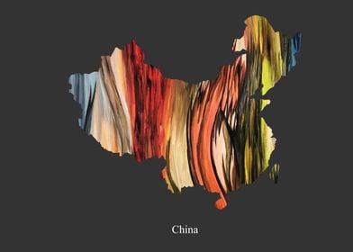 China Map Colourful