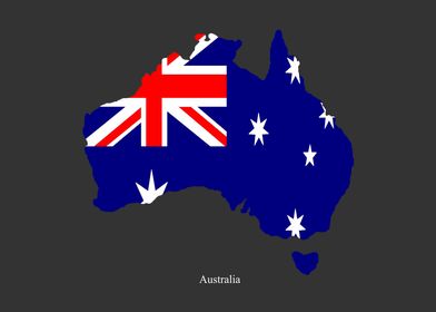 Australia Map Flag