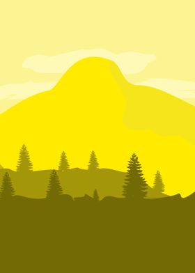 A Yellow Mountain Flat Art