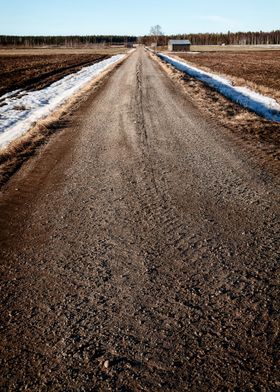 Gravel Road By The Barn