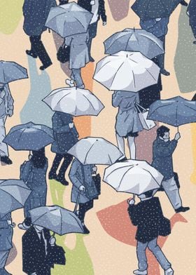 People with umbrellas