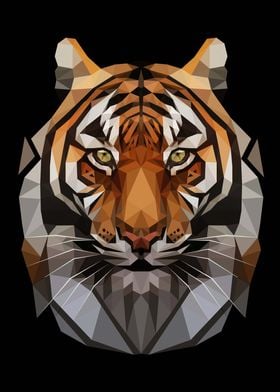 head tiger abstract