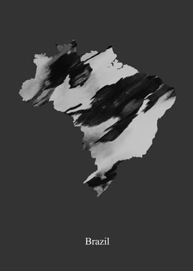 Brazil Map B  W