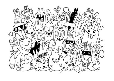 Happy Bunny Family  