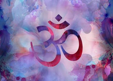 Om Symbol Watercolor ' Poster by Lioudmila Perry | Displate