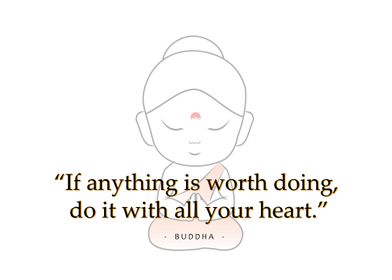 Buddha with quote