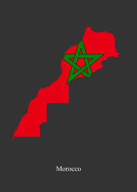 Morocco Map Flag